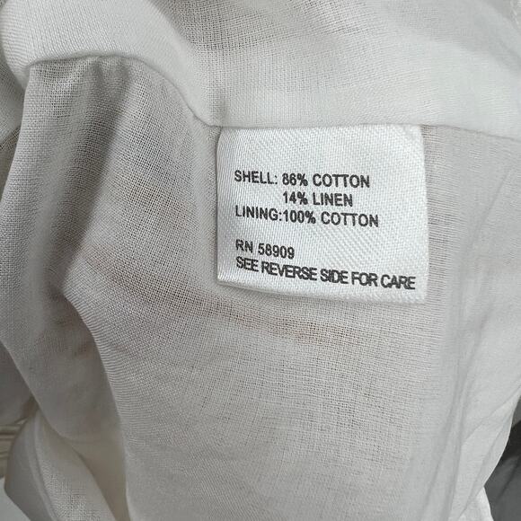 Gianni Bini Sedona Sunset Rose Babydoll Cream Cotton Linen Blend Dress Small New - Picture 6 of 9